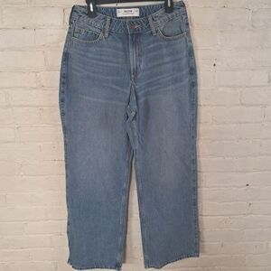 Hollister Womens Size 8R Curvy High Rise Baggy Jeans Wide Leg Medium Wash Blue